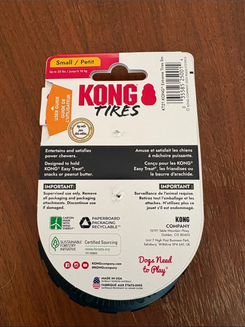 Kong Black Tire Chew Toy with Red Insert